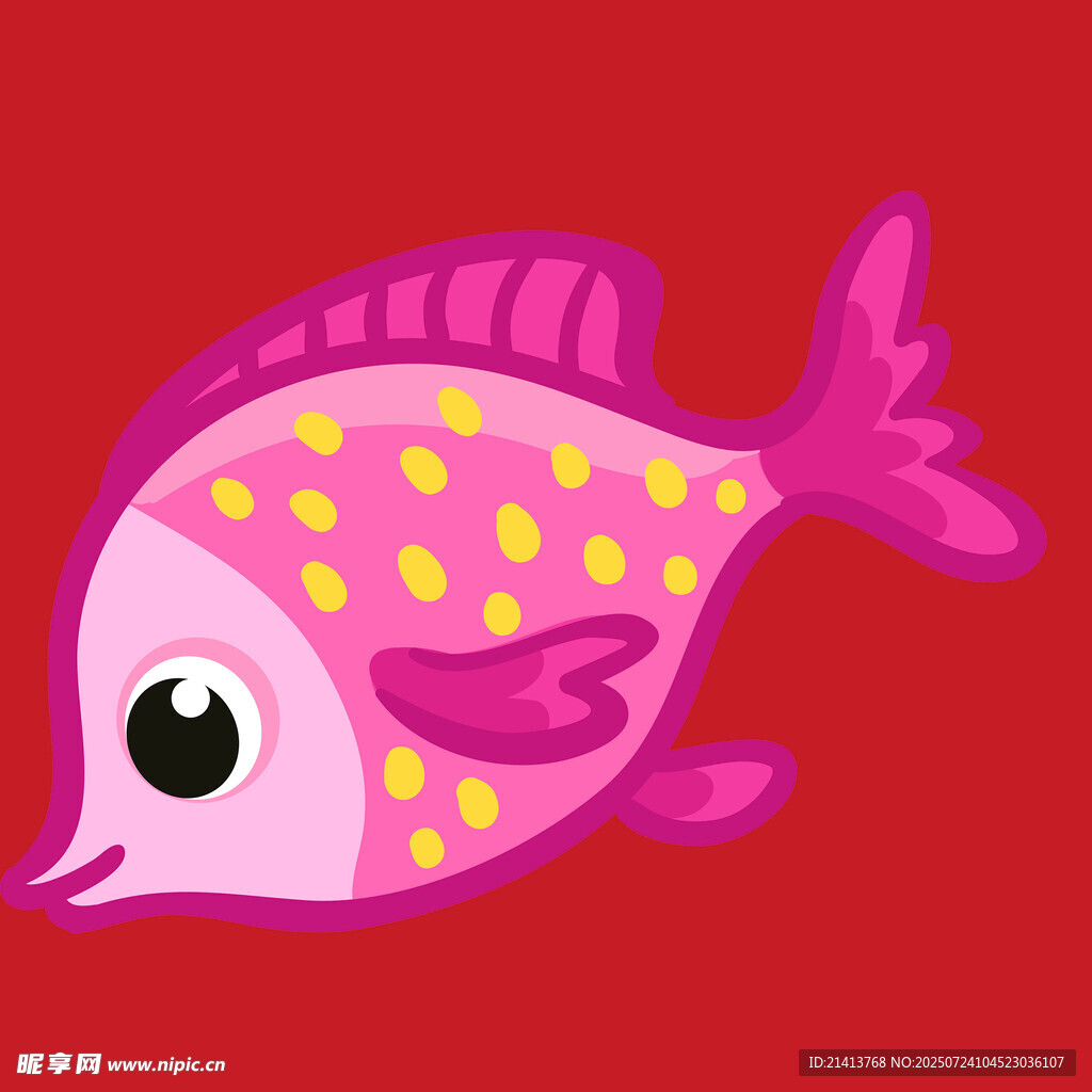 粉色斑点小鱼插画
