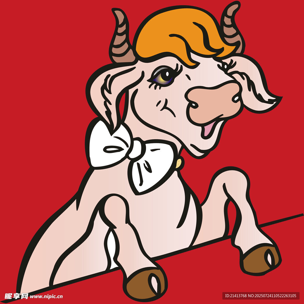 俏皮山羊插画
