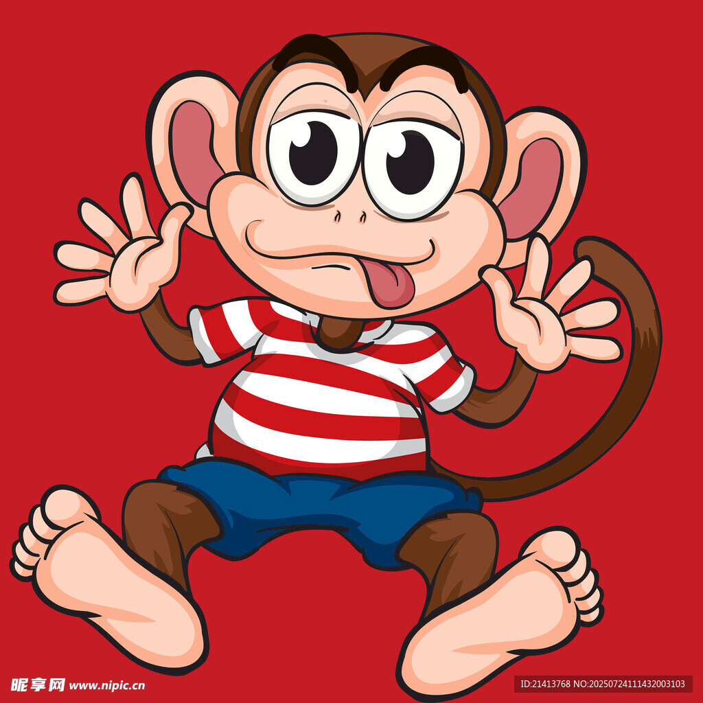 可爱条纹小猴搞怪卖萌