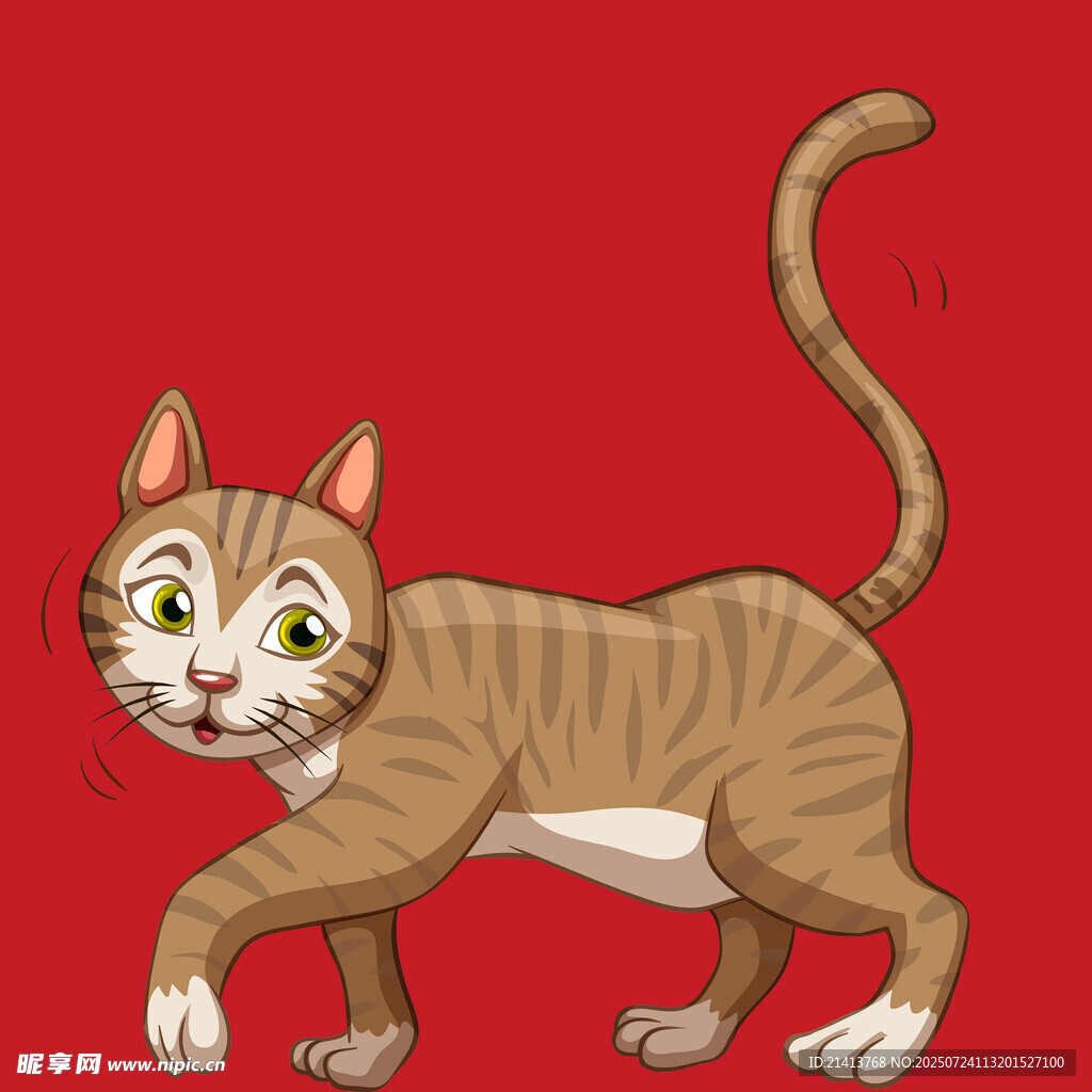 行走的条纹猫咪