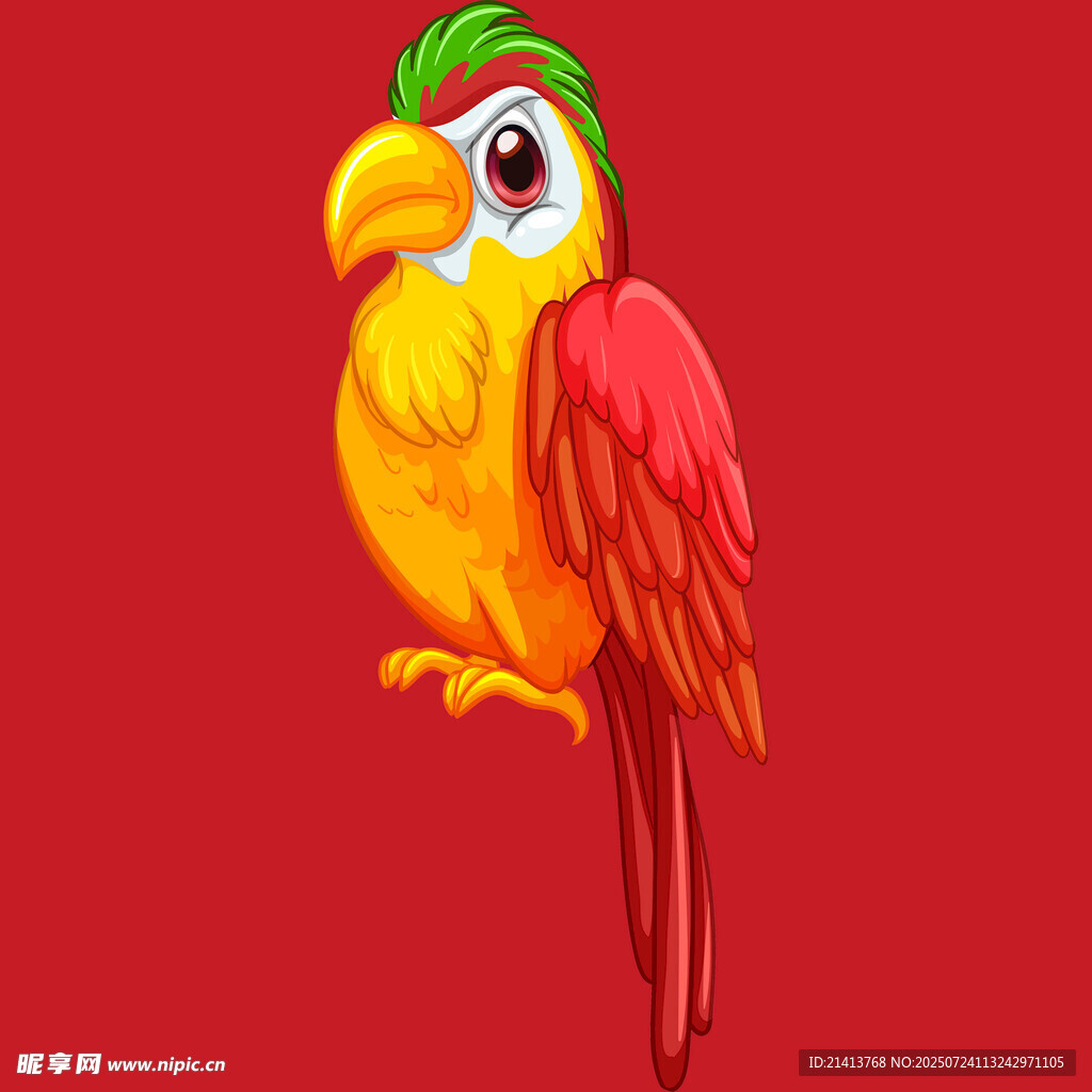 色彩鲜艳的卡通鹦鹉