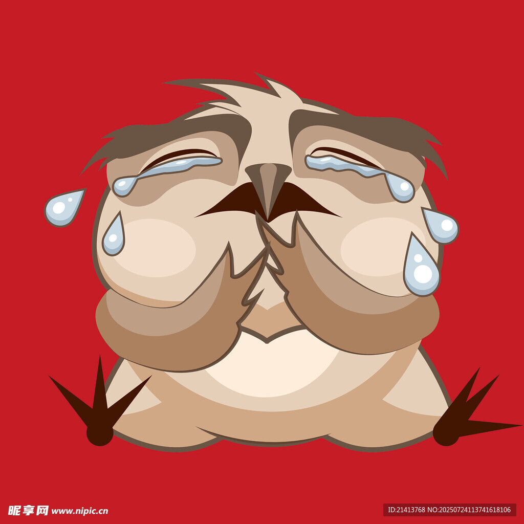 哭泣的卡通小鸟