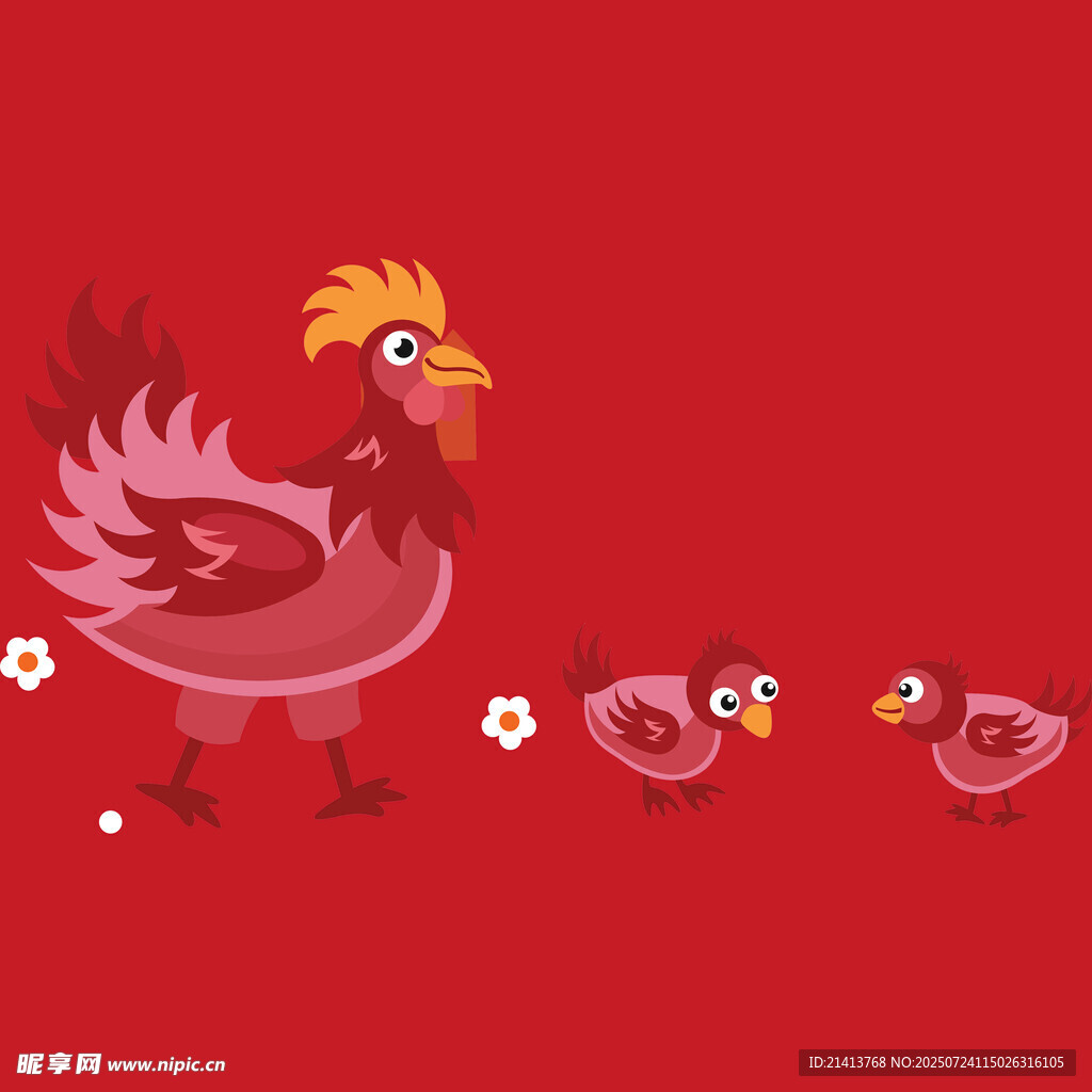 母鸡带小鸡的温馨画面