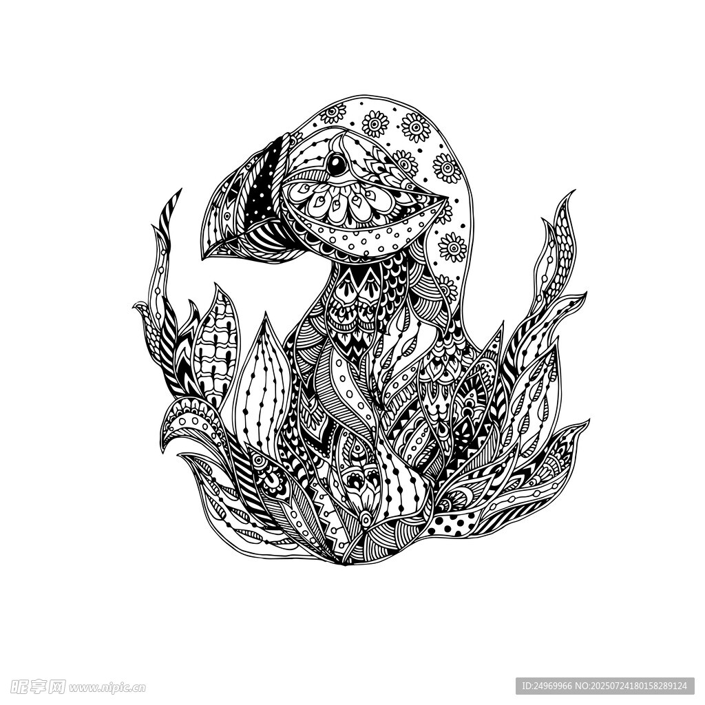 蘑菇旁的奇幻生物插画