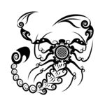 神秘蝎子纹身图案设计