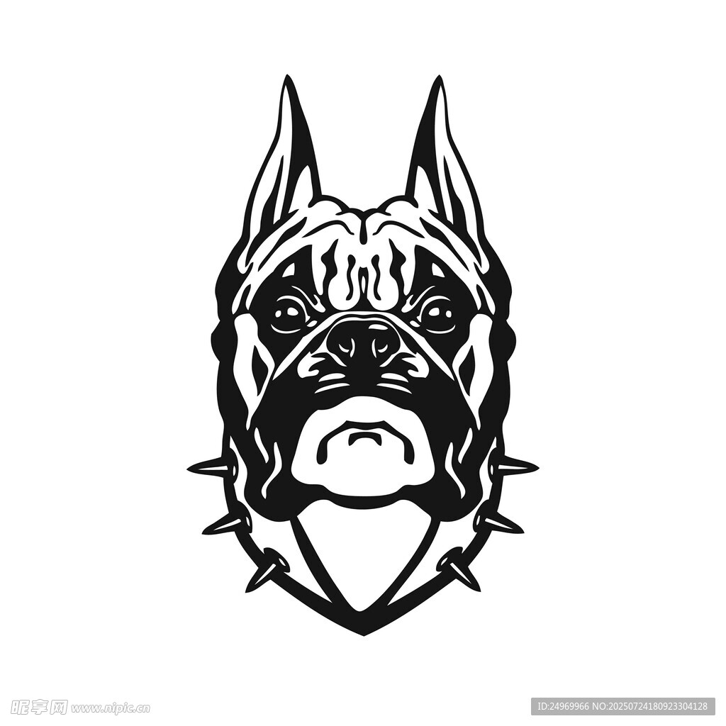 斗牛犬头像图案设计