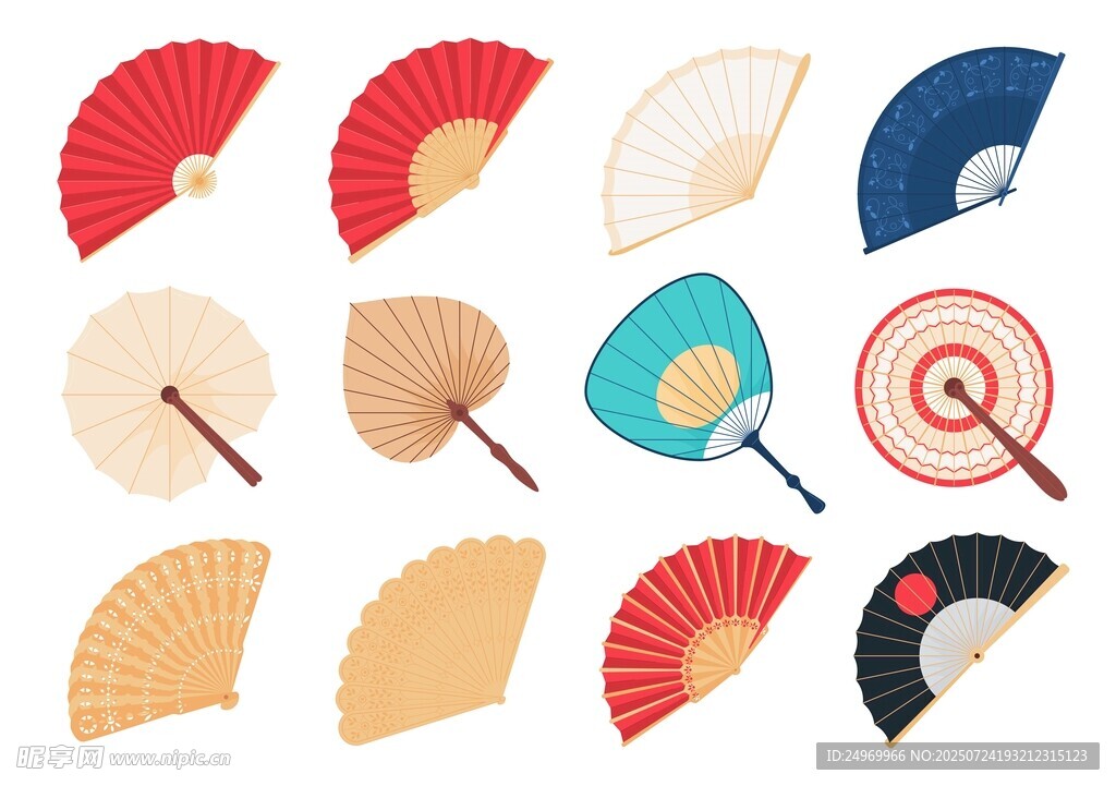 多样折扇图案展示