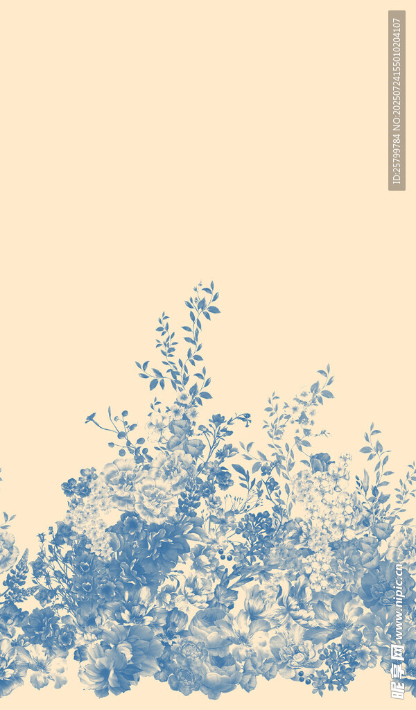 蓝色花卉图案背景