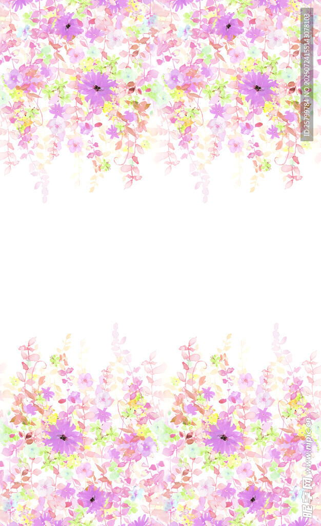 粉色花卉边框图案