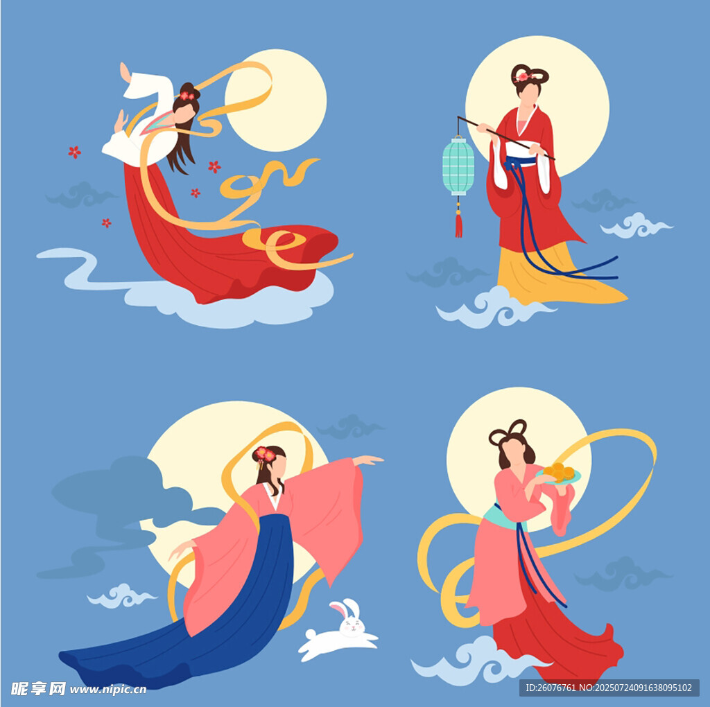 嫦娥奔月神话插画