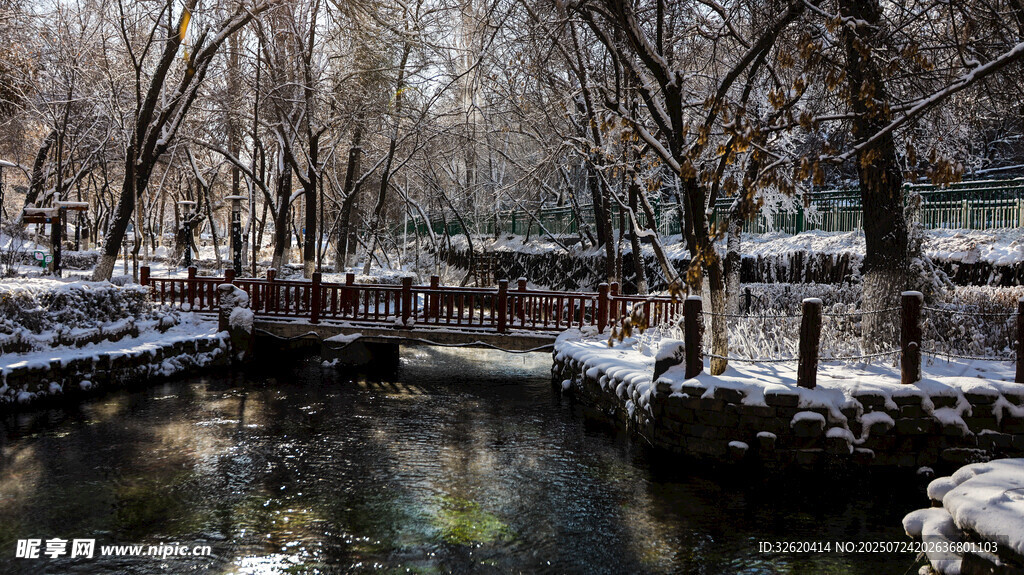 冬日河畔雪景