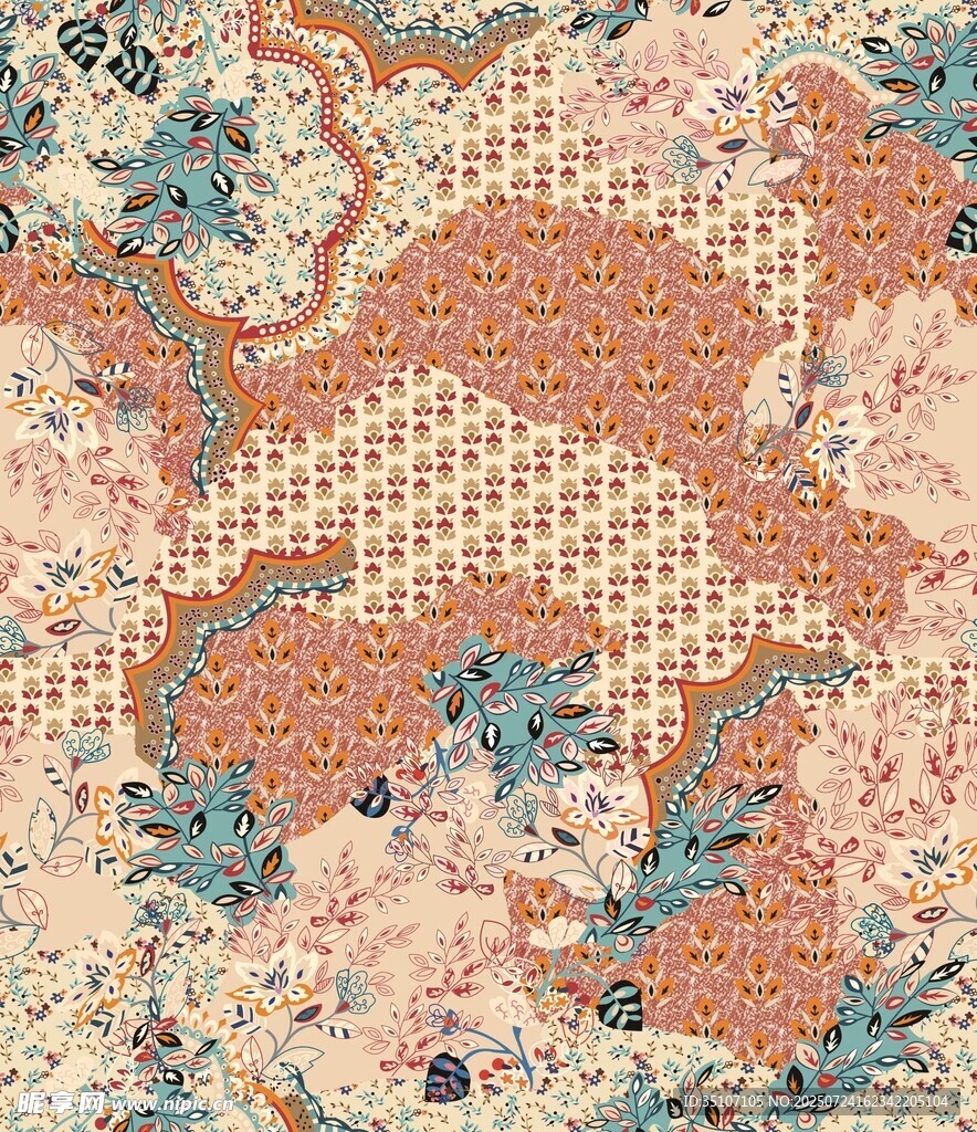 古典花纹织物图案