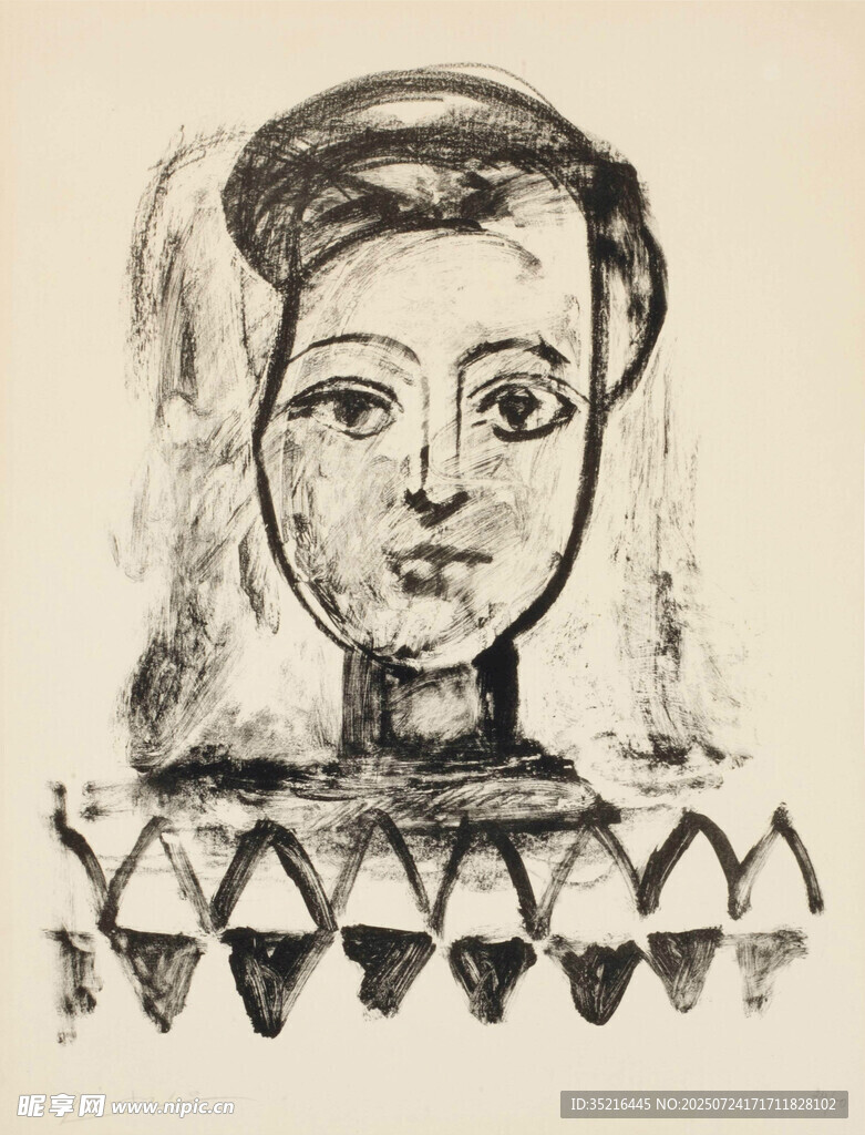 抽象风格的女性头像画作