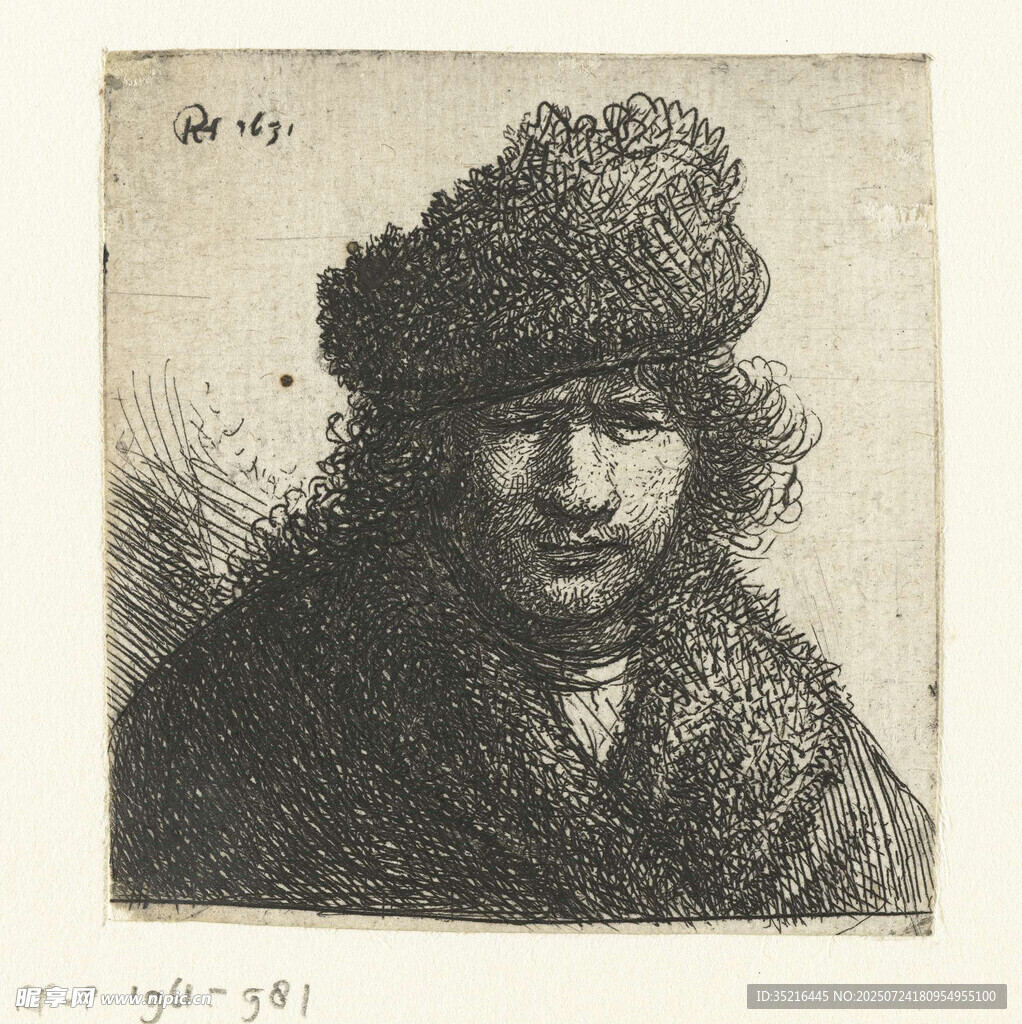 戴帽男子肖像画