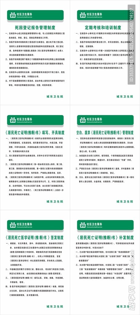 社区医院制度牌