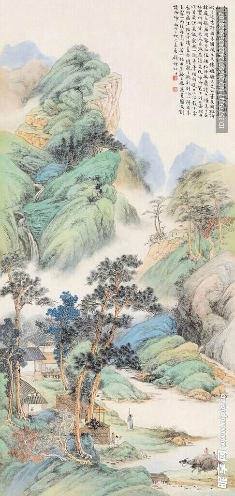 水墨山水国画风景图