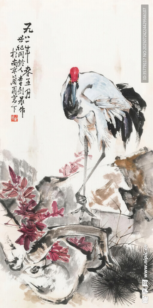 国画丹顶鹤