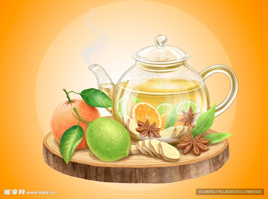 茶元素插图