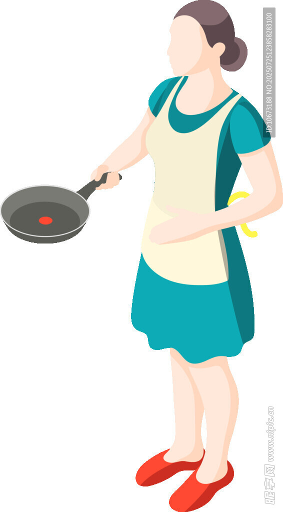 女士厨房烹饪场景