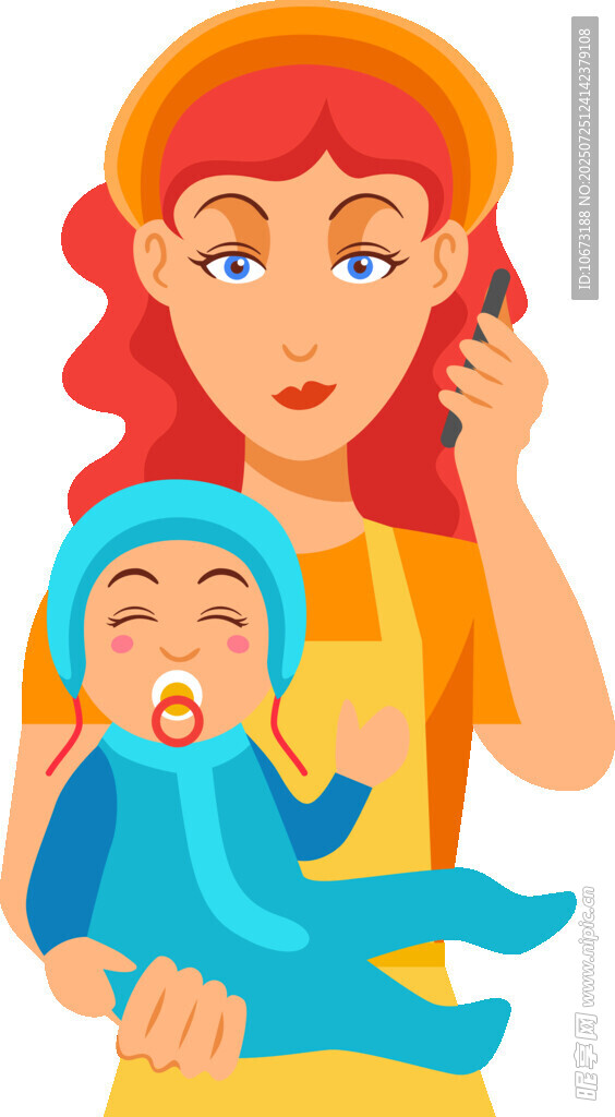 母亲怀抱熟睡婴儿