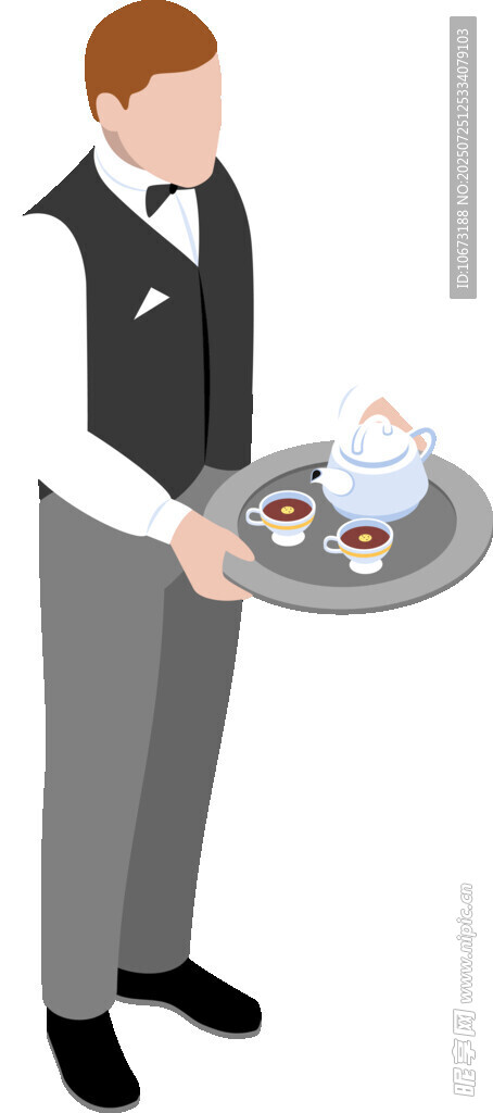 服务员端盘送餐