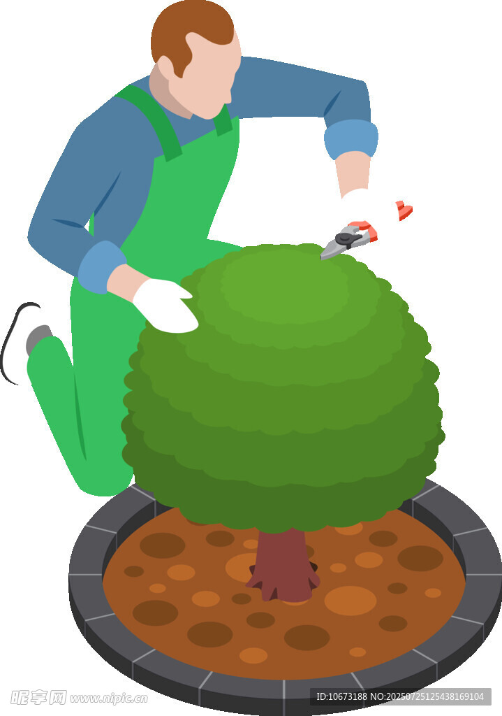 园艺师修剪绿植