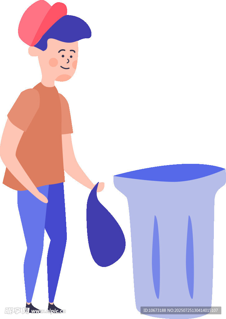 男子扔垃圾场景