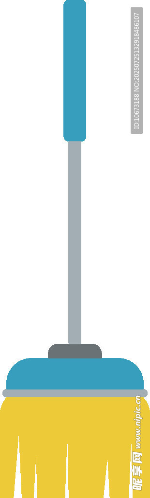 蓝色手柄黄色清洁扫帚
