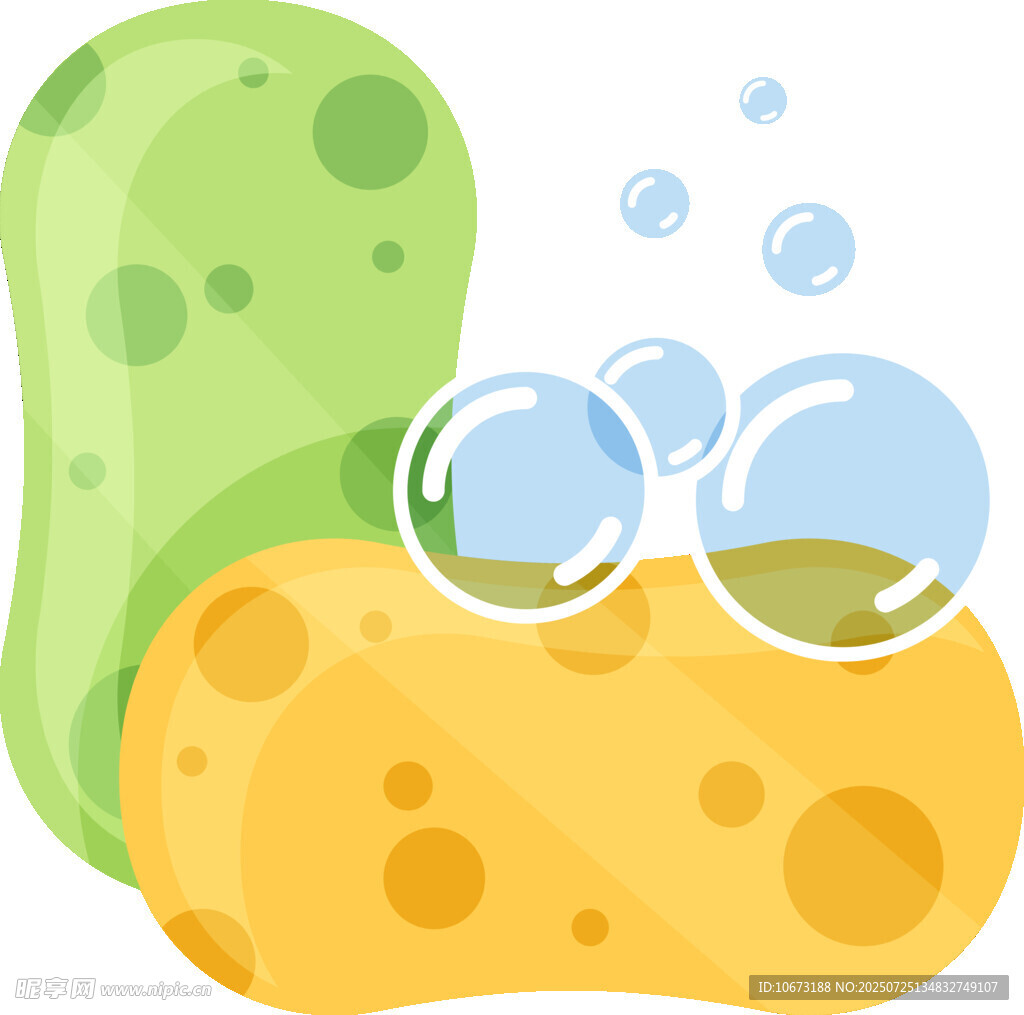 清洁海绵与泡泡