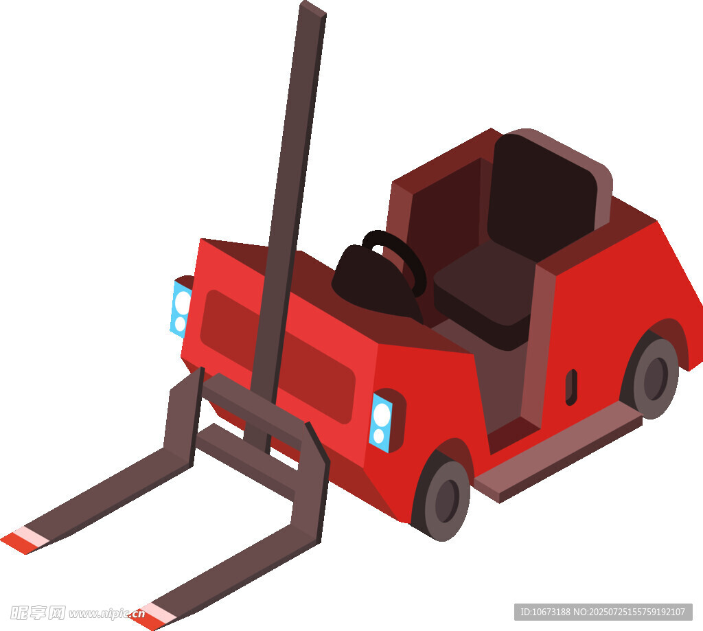 红色叉车3D模型