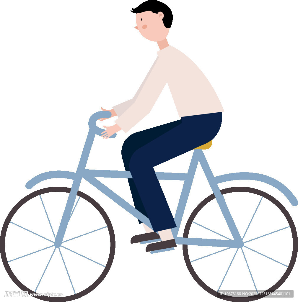 男子骑行蓝色自行车