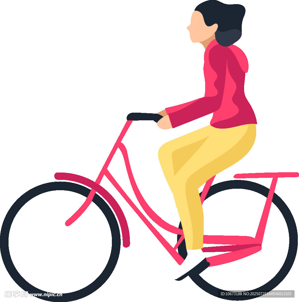 女子骑行图