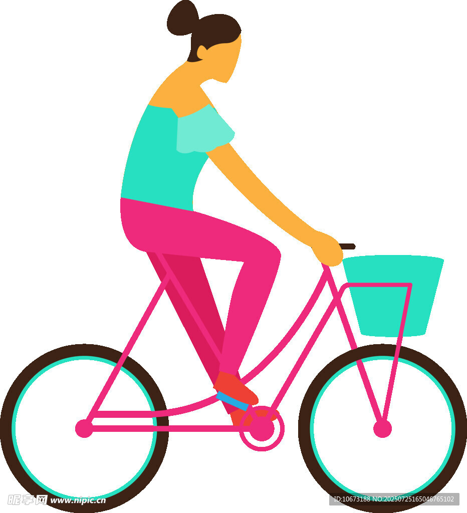 女子骑行自行车