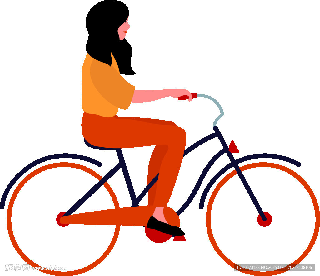 女子骑行单车