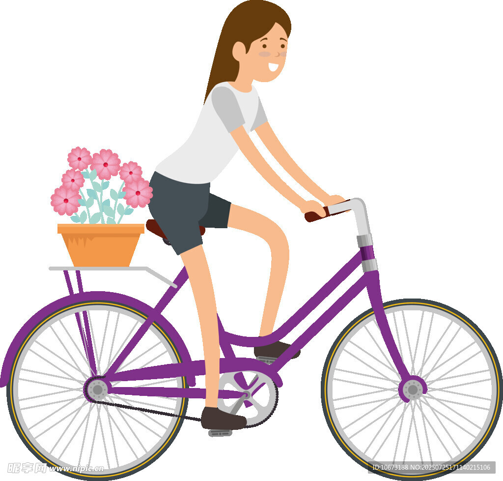 女孩骑车
