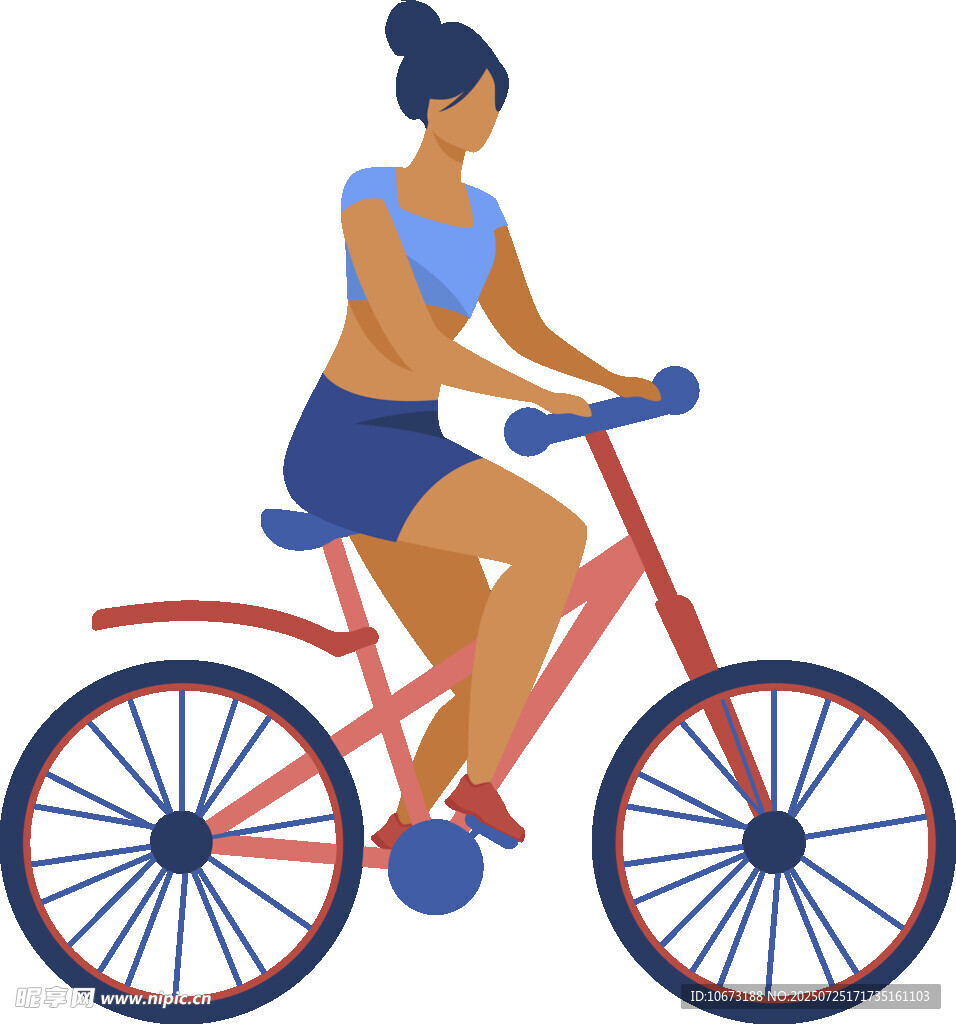 女子骑行图