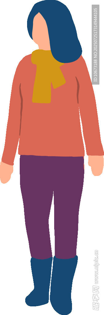 穿着秋冬服饰的女性形象