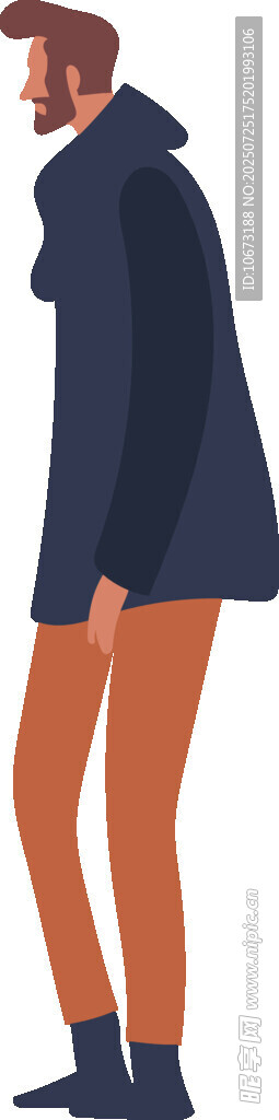 时尚人物背影穿搭展示