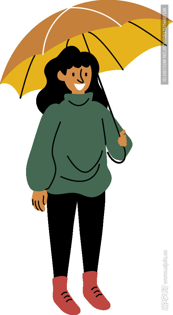 撑伞的时尚女孩