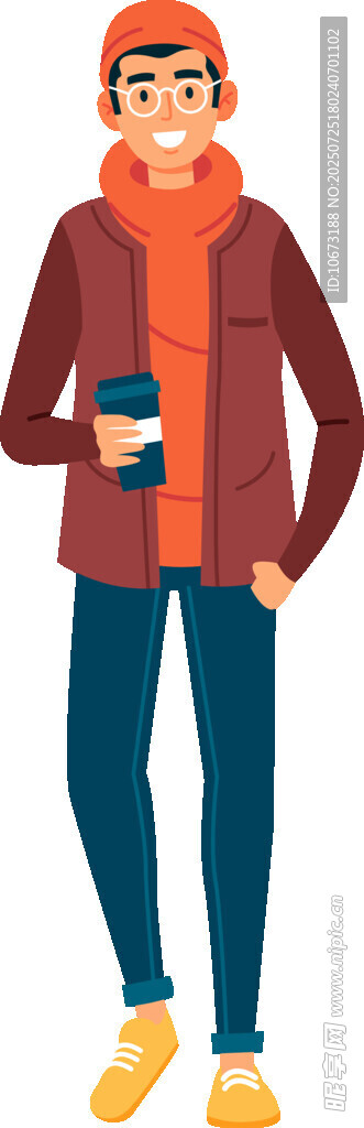 时尚男士手持咖啡休闲造型