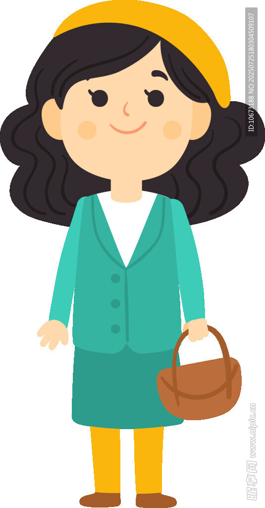 提篮少女插画