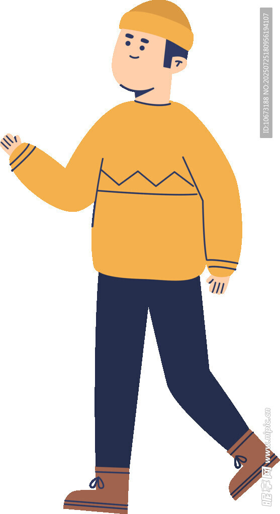 行走的休闲男子