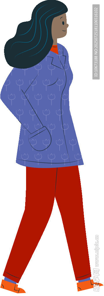 行走的时尚女子