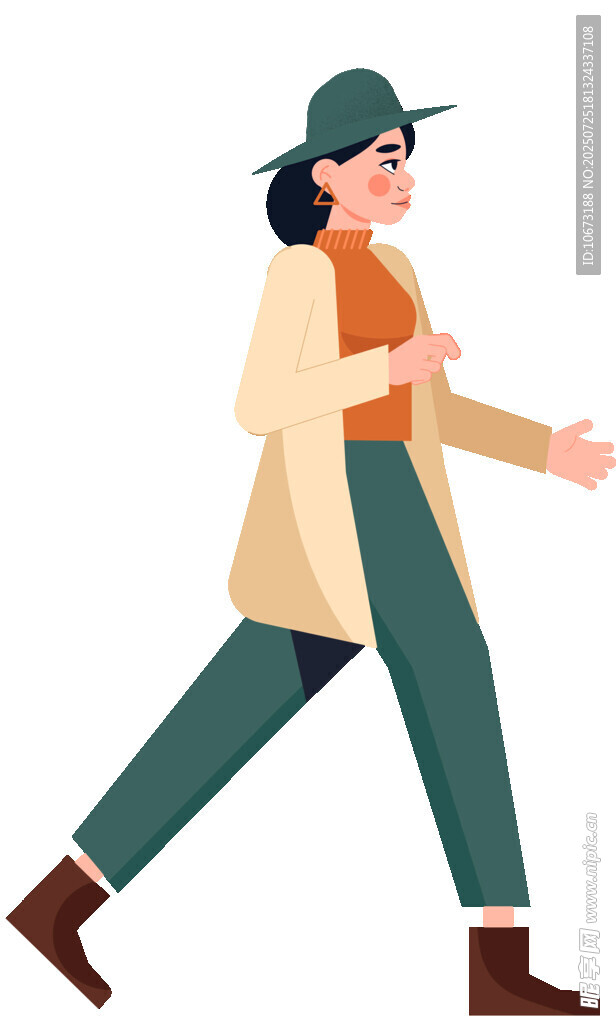 行走的时尚女士