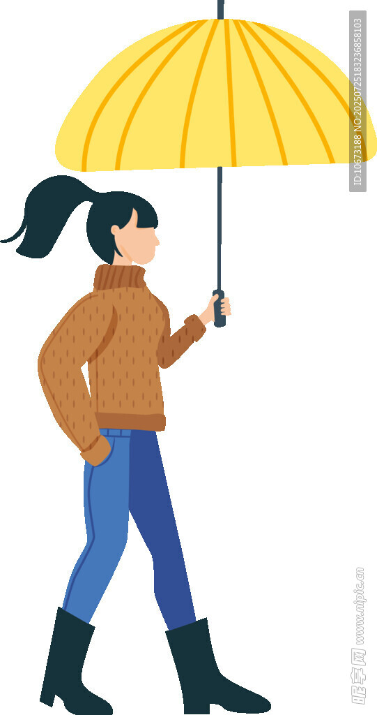 撑伞漫步的时尚女士