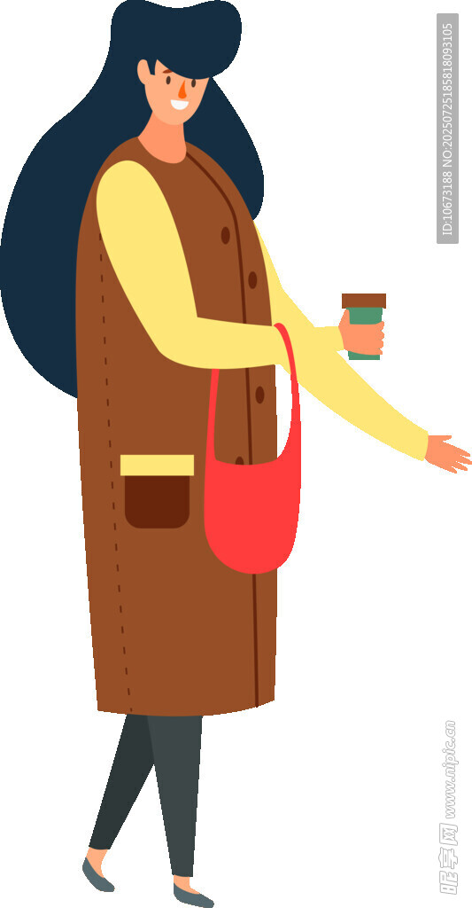 送咖啡的时尚女士