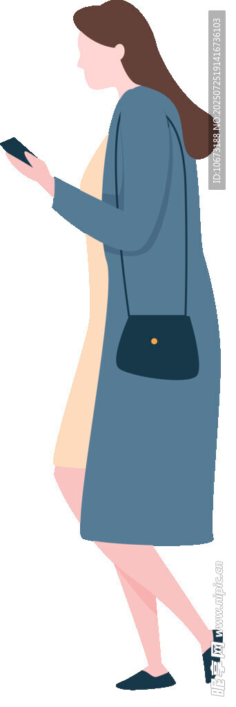 女子专注使用手机