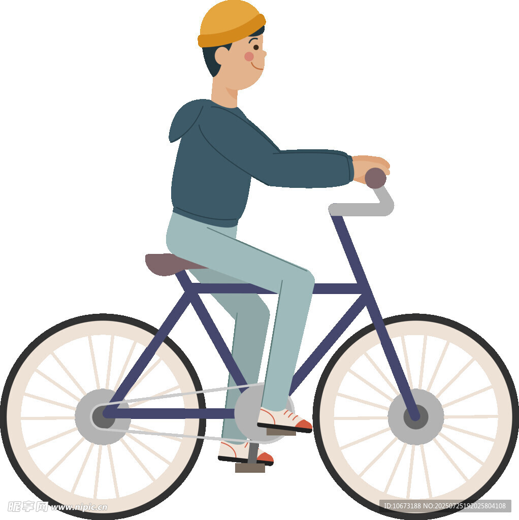 男子骑行自行车