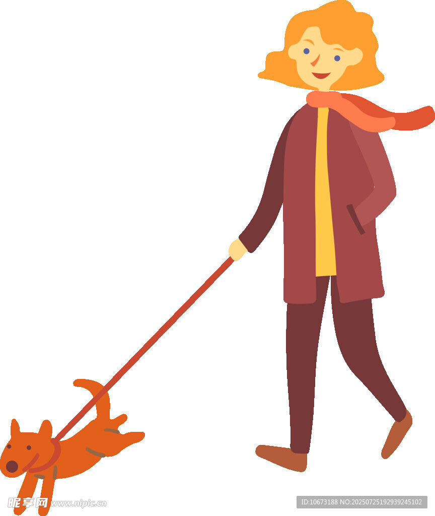女子牵猫散步
