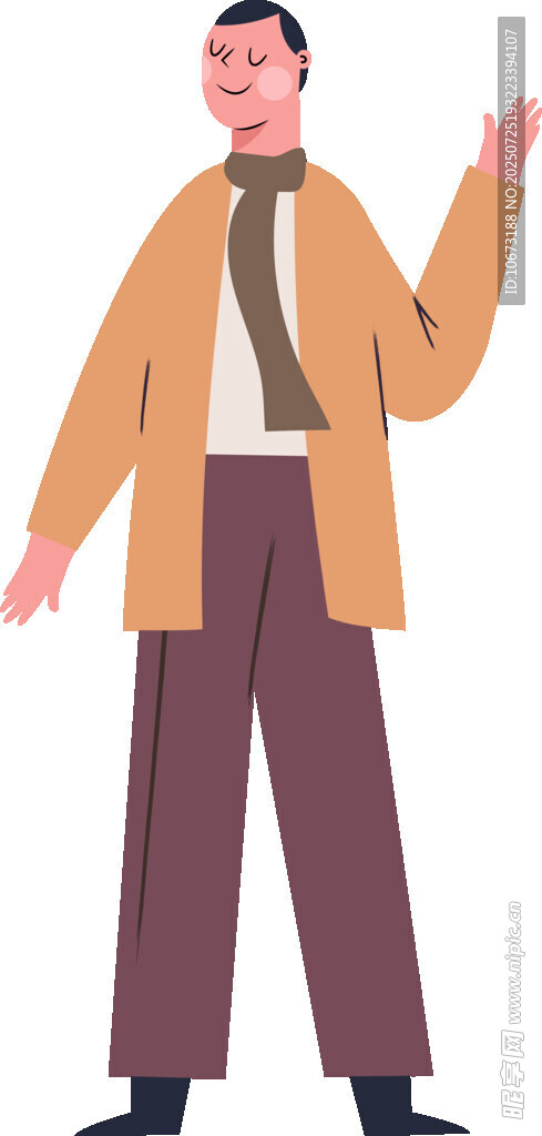 挥手男子插画